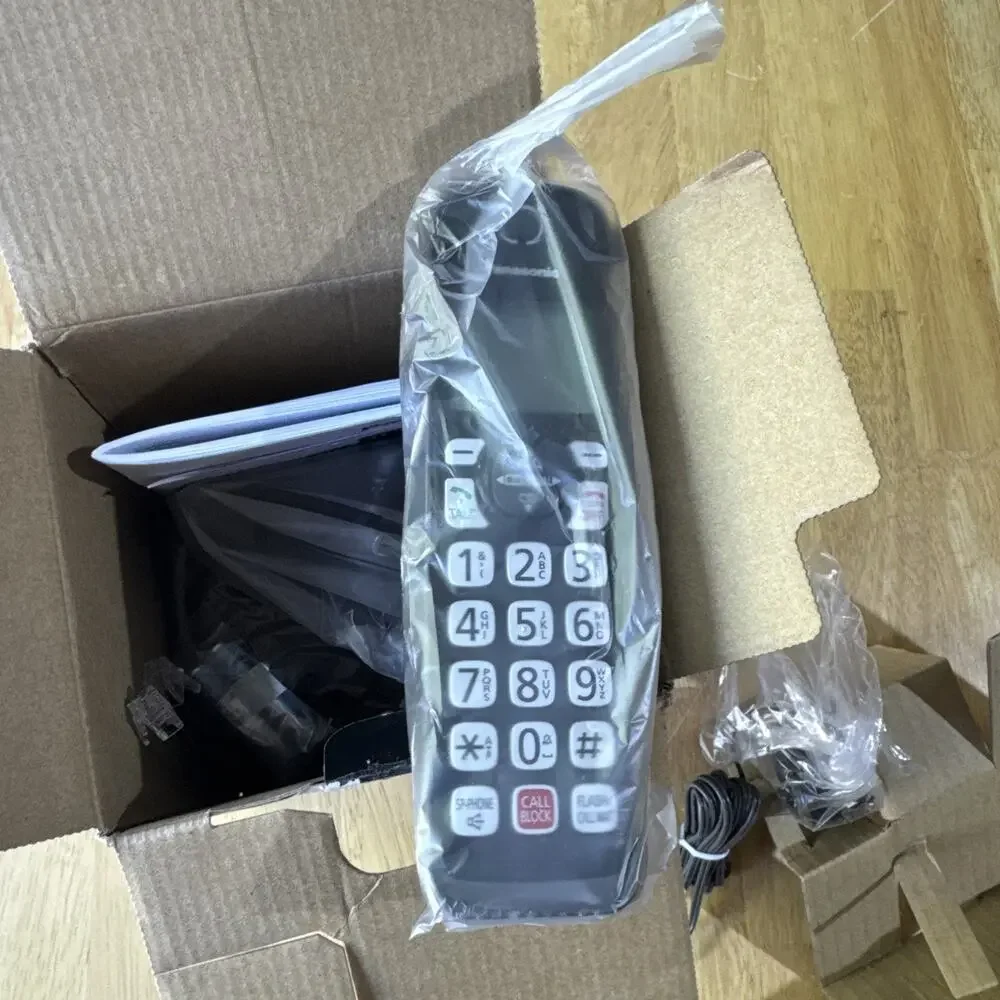 Panasonic Cordless Phone Answering Machine Expandable Call Block 1-Handset Black